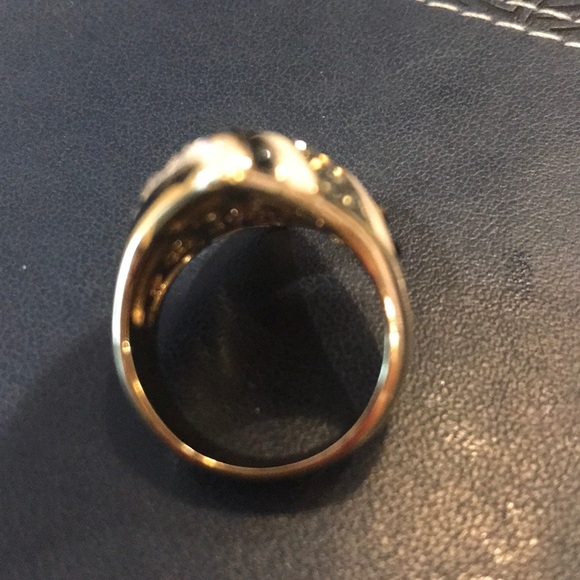 Statement Ring from AKKAD with Sapphire blue,Smoky & clear Crystals - Picture 7 of 7